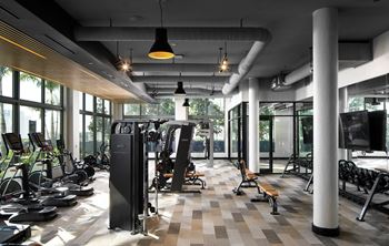 Fitness center with separate yoga room